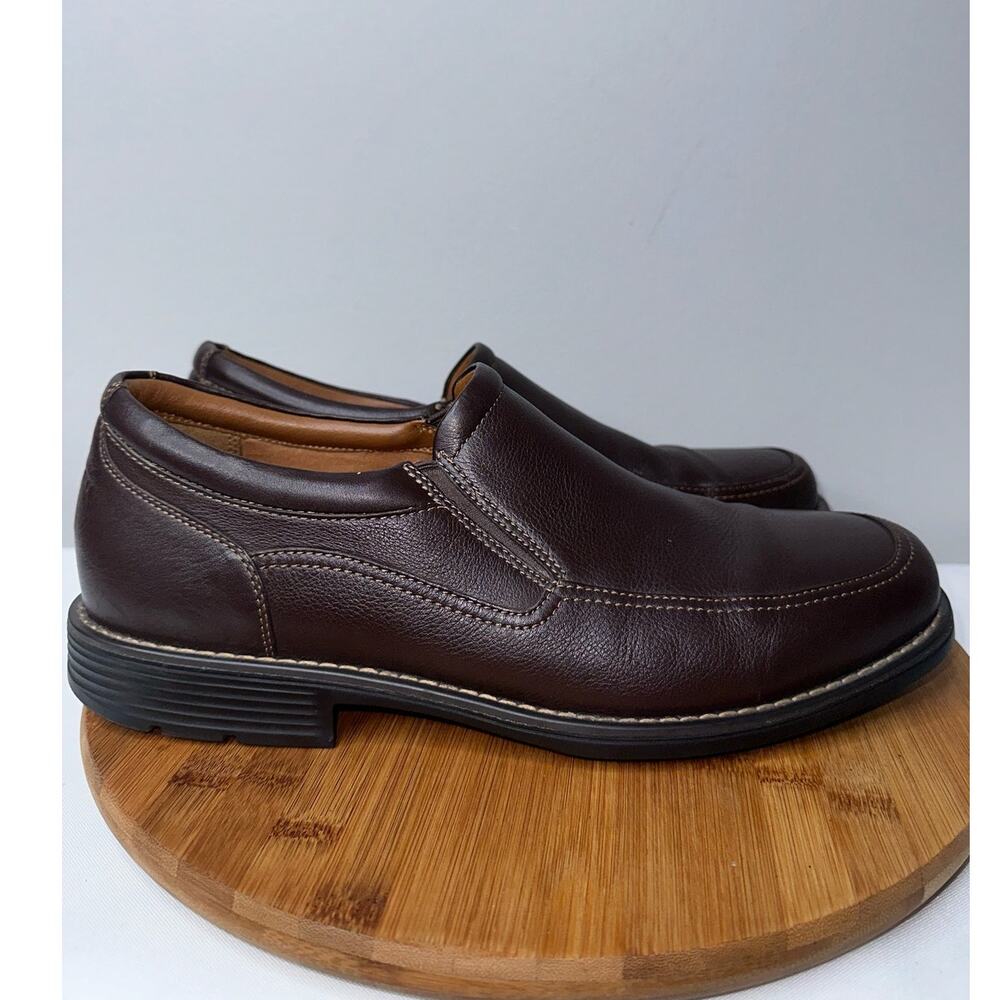 Rockport Brown Leather Slip-On Comfort Loafers A13407 Men's 11 Shock Absorbing